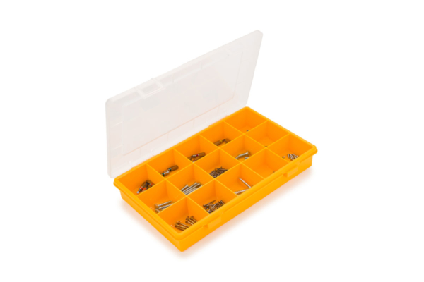 Keuzeset met nagels, schroeven en bits